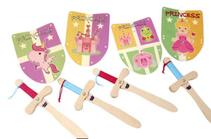 Axe Selection - Mini set princesse : épée en bois + bouclier en bois