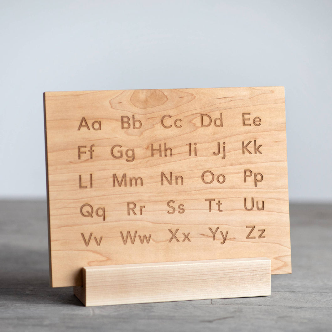 Gladfolk - Wooden Alphabet Board & Stand • Modern A-Z Design & Decor