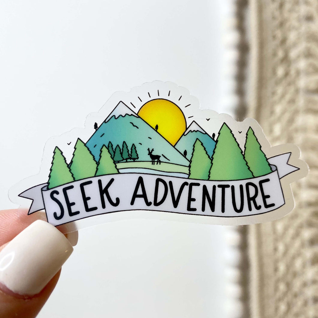 Big Moods - Seek Adventure Outdoors Clear Sticker
