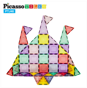 PicassoTiles 48pc Magnetic Building Tile Block Set