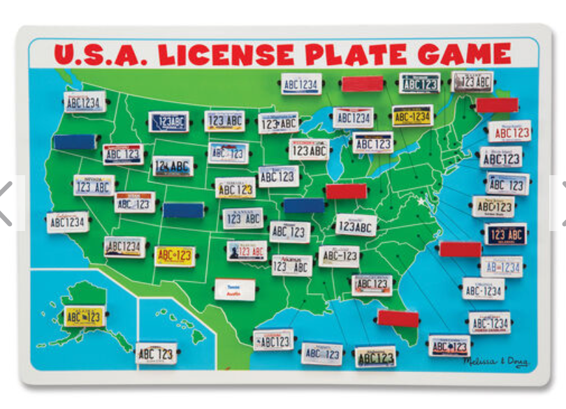 U.S.A. License Plate Game Travel Game