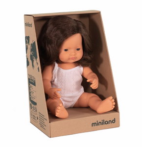 miniland brunette doll