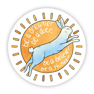 Big Moods - Be A Dreamer Rabbit & Sunshine Sticker - Blue