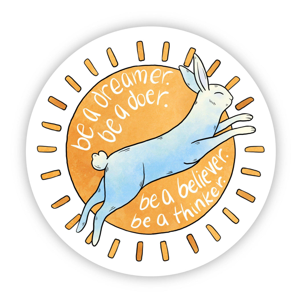 Big Moods - Be A Dreamer Rabbit & Sunshine Sticker - Blue