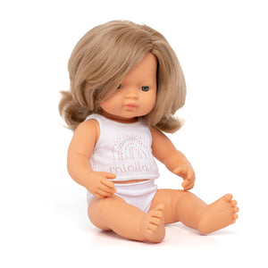 Miniland - Baby Doll Caucasian Dirty Blonde Girl 15" (box)