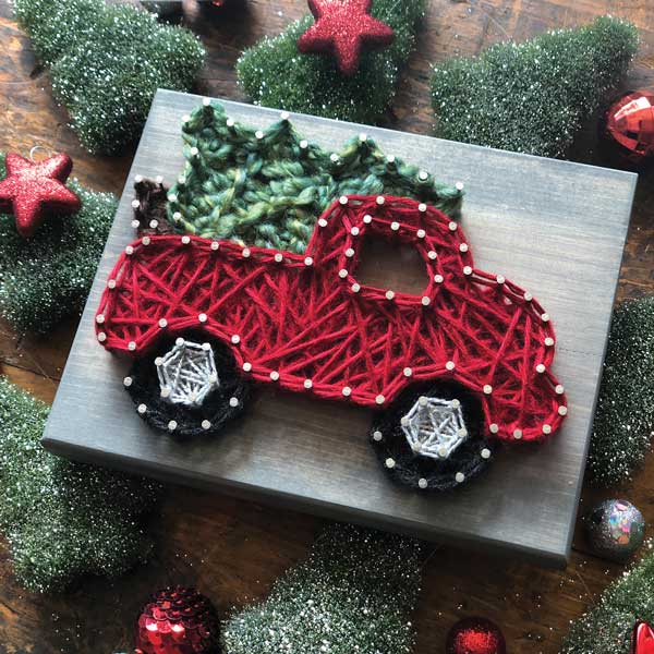 Christmas Truck Mini String Art Kit - DIY